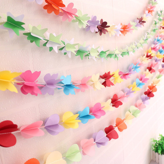 3d Paper Flower Garland Buntings Wedding Party Birthday Festival Diy Banner  Hanging Decoration - Banners, Streamers & Confetti - AliExpress